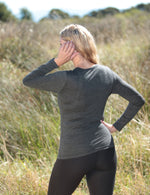 100% MERINO WOMEN'S SCOOP NECK LONG SLEEVE TOP - NEW ZEALAND MADE