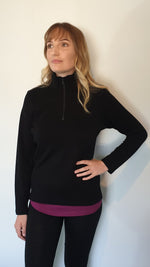 Women's  Zip Collar  320gsm Merino Sweater