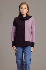 Two-Tone Funnel Neck Jumper 5036